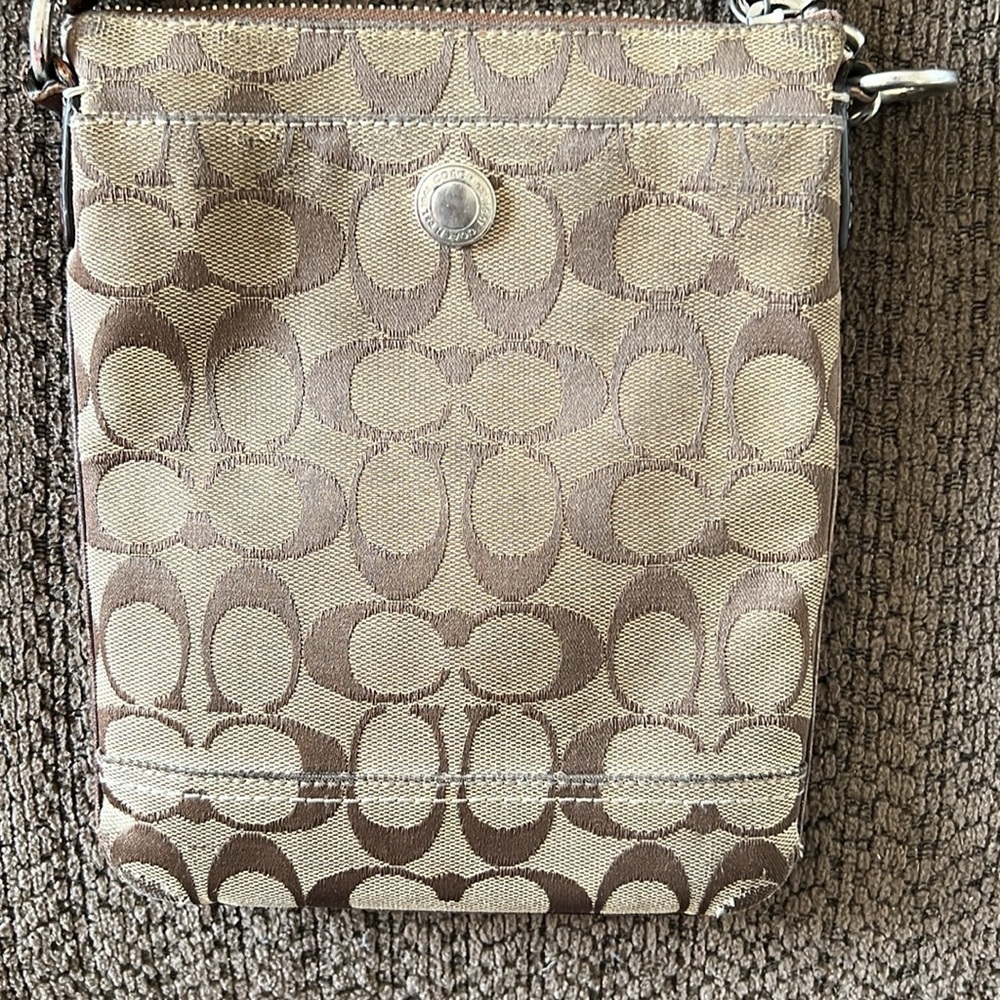 Coach Signature Crossbody Bag Beige/Brown - Picture 4 of 5